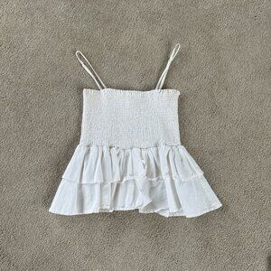 White Peplum Summer Top